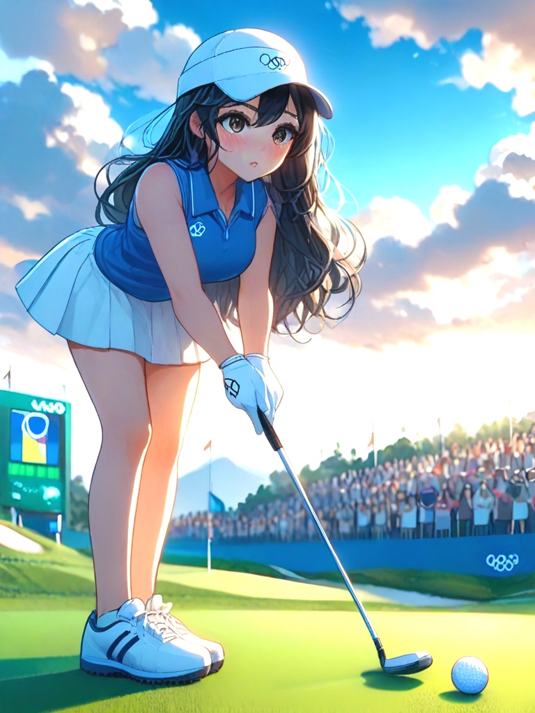 source_anime,  playing golf,  golf course on Tensor.Art