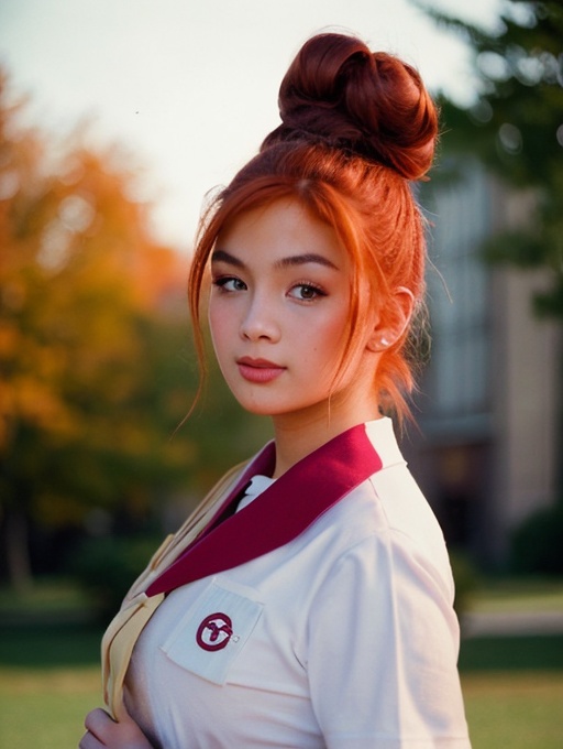 Medium format analog photography,  ,  redhead on Tensor.Art