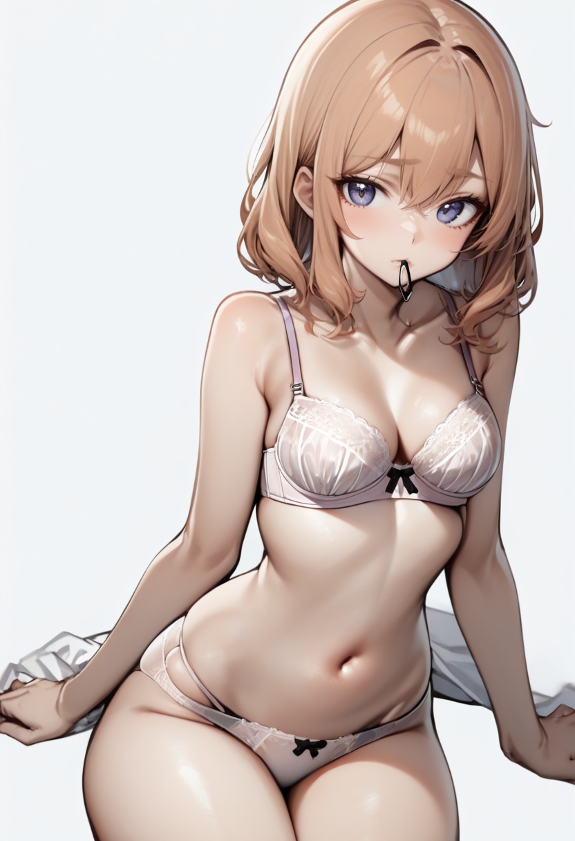 1girl,  bare shoulders,  bra on Tensor.Art
