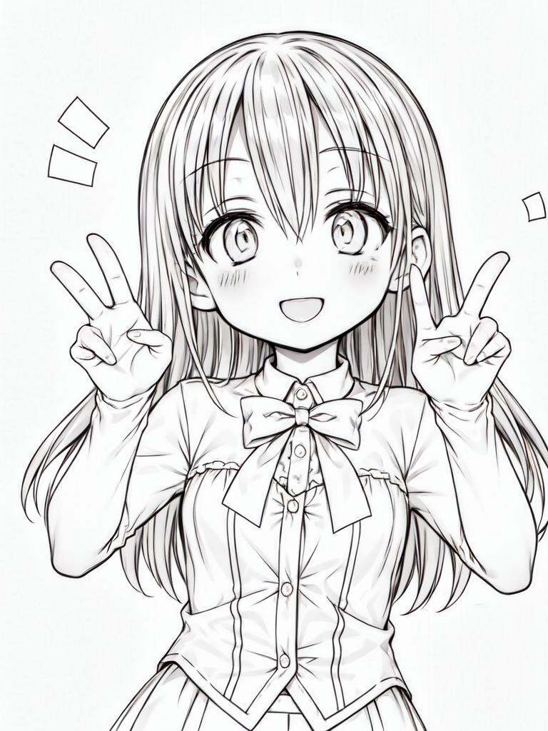 monochrome,  1girl,  cheerful on Tensor.Art