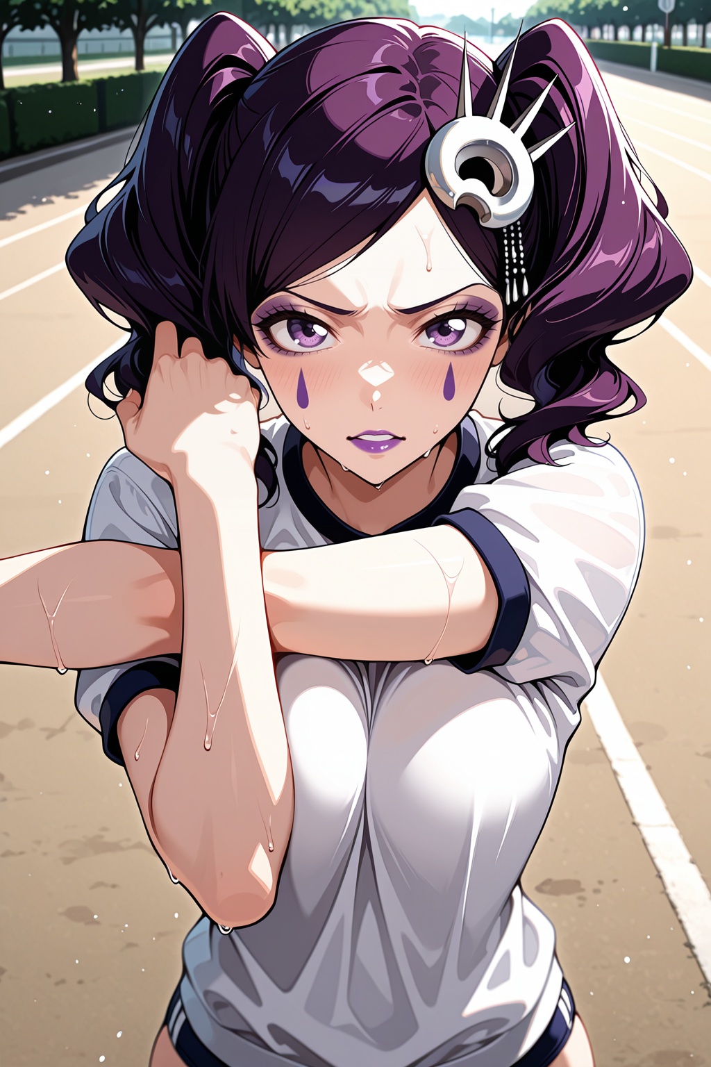 cirucci sanderwicci,  short twintails,  purple hair on Tensor.Art