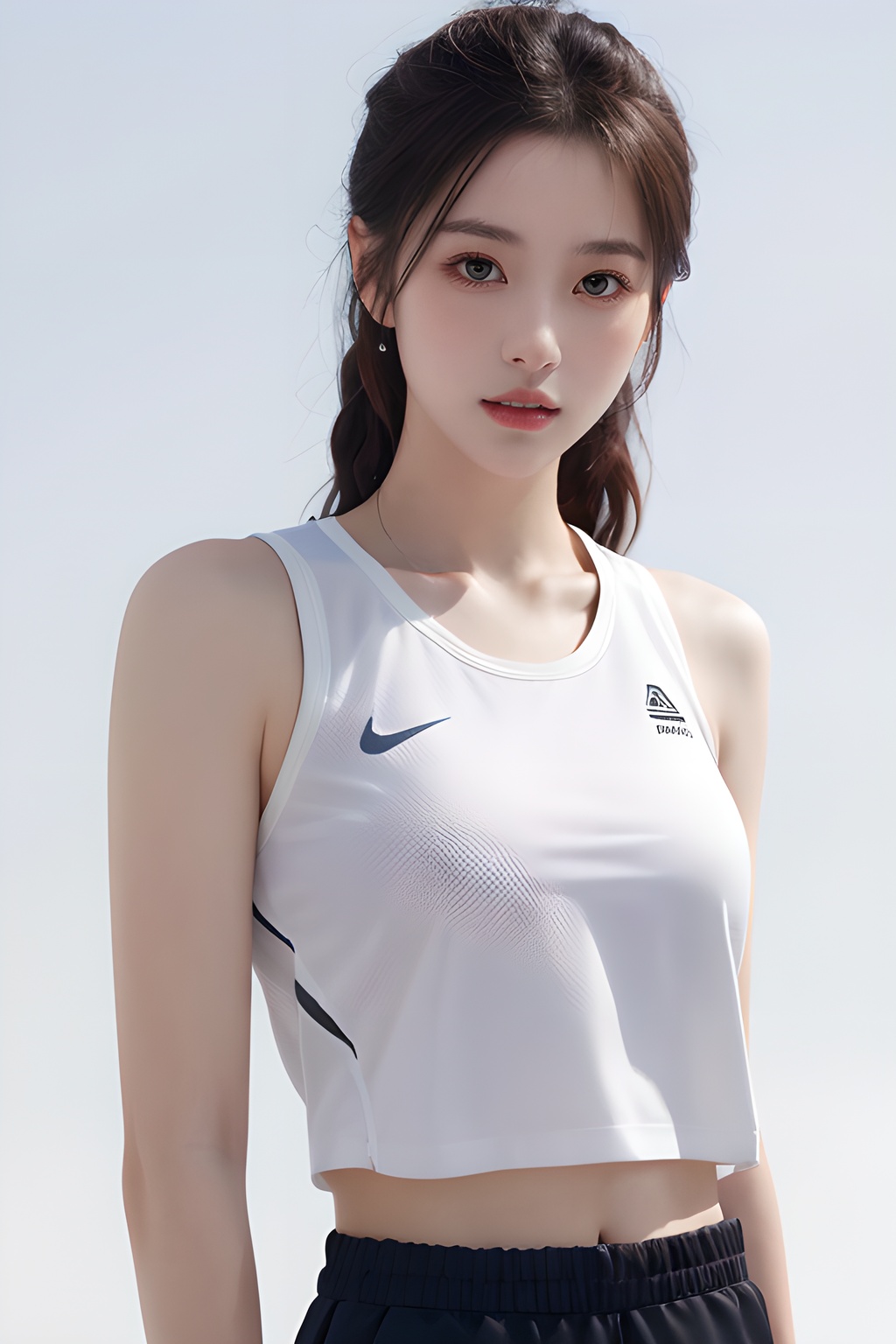 <lora:0810_10:0.7>,simple background,sportswear,, 1girl,realistic,masterpiece, best quality, photorealistic, HDR,detail