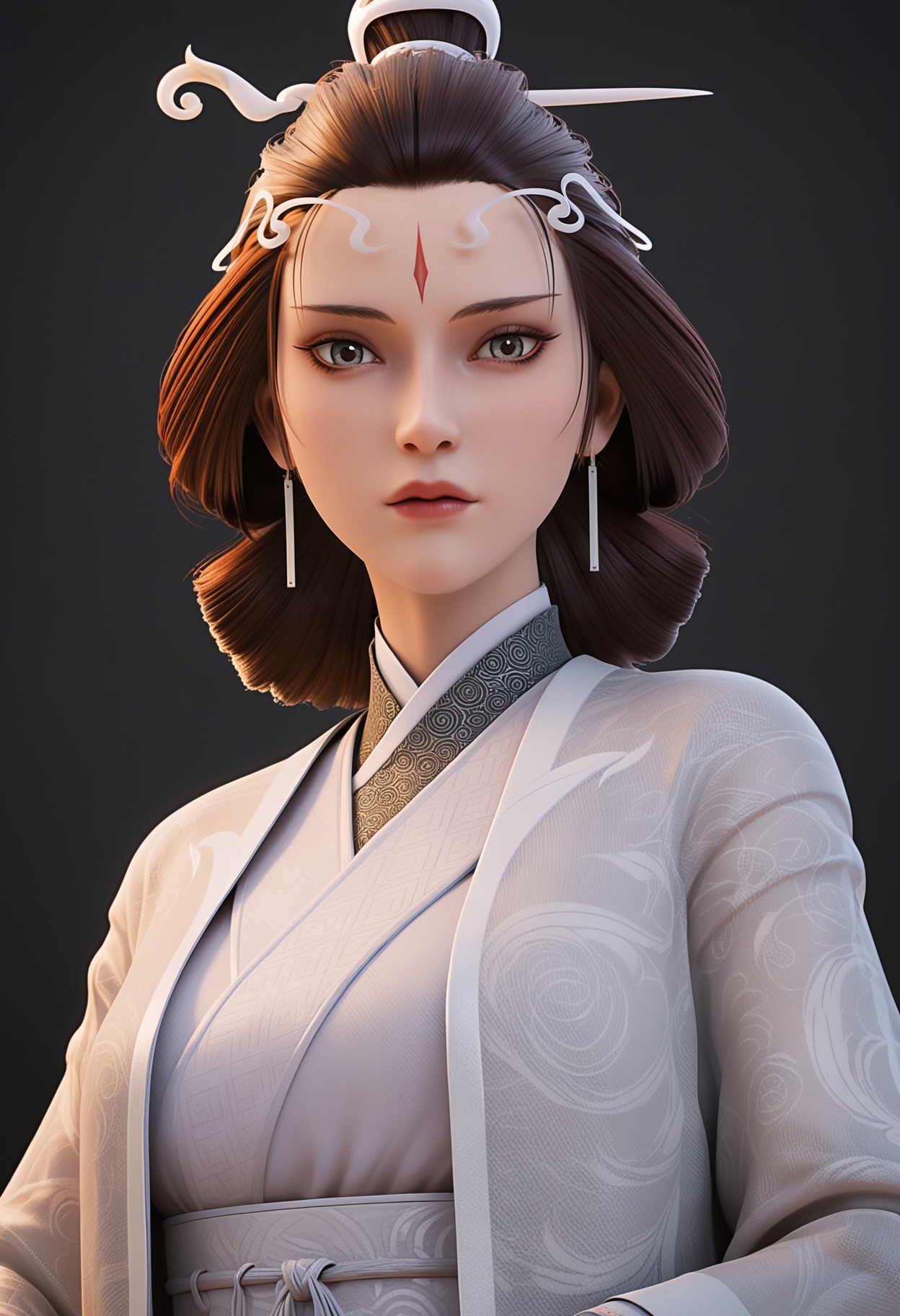 (cowboy shot:1.2),score_9,score_8_up,masterpiece,(best quality),intricate details,facing viewer,(looking at viewer:1.1),<lora:YQ_pony_shuiyue_V4:0.8>,q1528437228,solo,1girl,black hair,jewelry,earrings,chinese clothes,facial mark,hair ornament,forehead mark,hanfu,long sleeves,makeup,wide sleeves,hair bun,hair stick,long hair,red lips,updo,japanese clothes,black eyes,blue eyes,robe,brown eyes,brown hair,kimono,sash,grey eyes,korean clothes,single hair bun,BREAKscore_9,score_8_up,masterpiece,(best quality),perfect anatomy,(hourglass),perfect face,(simple background,pure black background,black background:1.1),fair_skin,shiny_skin,Ivory_skin,