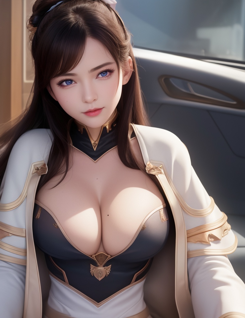 <lora:528-DA-万古狂帝-林柔:0.8>(,1girl, ,best quality, ),looking at viewer,masterpiece, (( , )),, realistic,science fiction,mole, ultra realistic 8k cg, sun ,  rose,(cleavage), (),