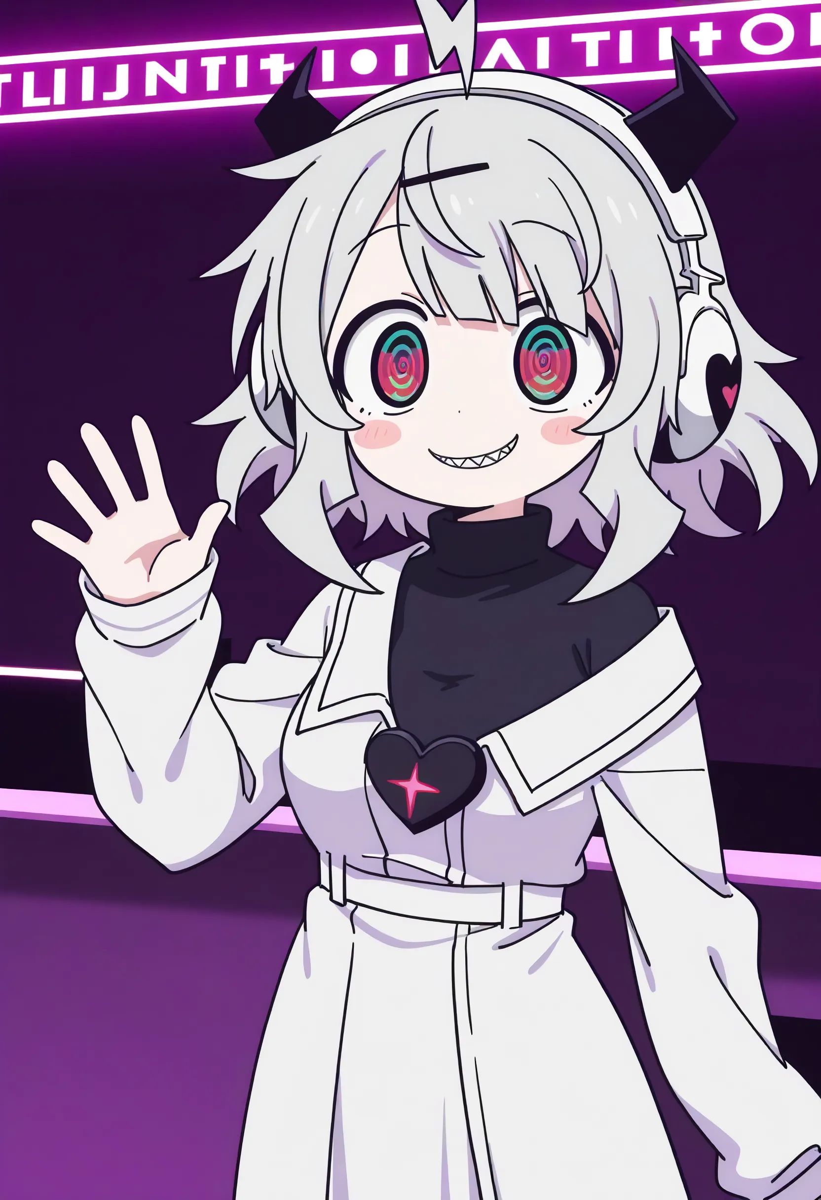 1girl,  q-chan \(yunyun denpa syndrome\),  medium hair on Tensor.Art