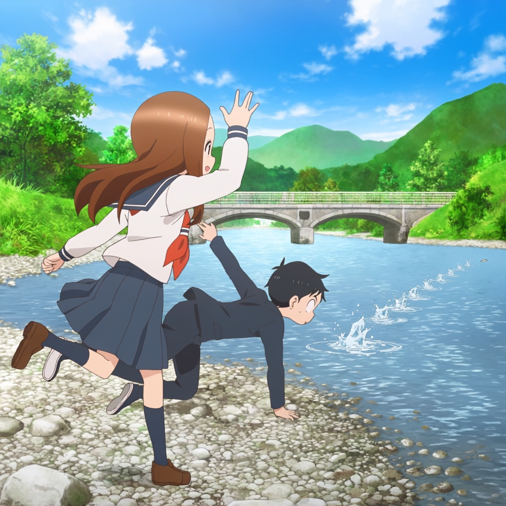 stone skipping,  throwing,  nishikata on Tensor.Art