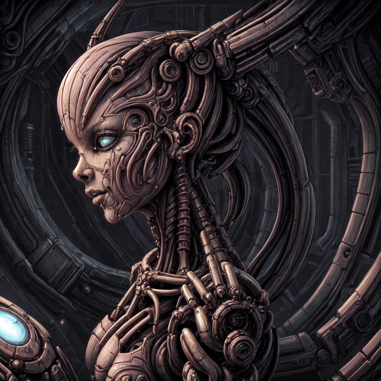 closeup portrait,  woman,  [biomechanical] on Tensor.Art