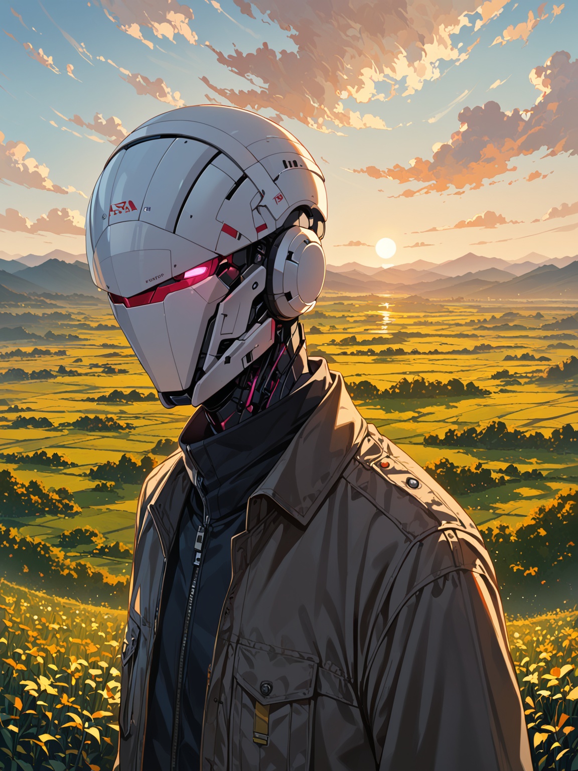 noface robot ponyxl,  The landscape is illuminated by the sun,  score_9 on Tensor.Art