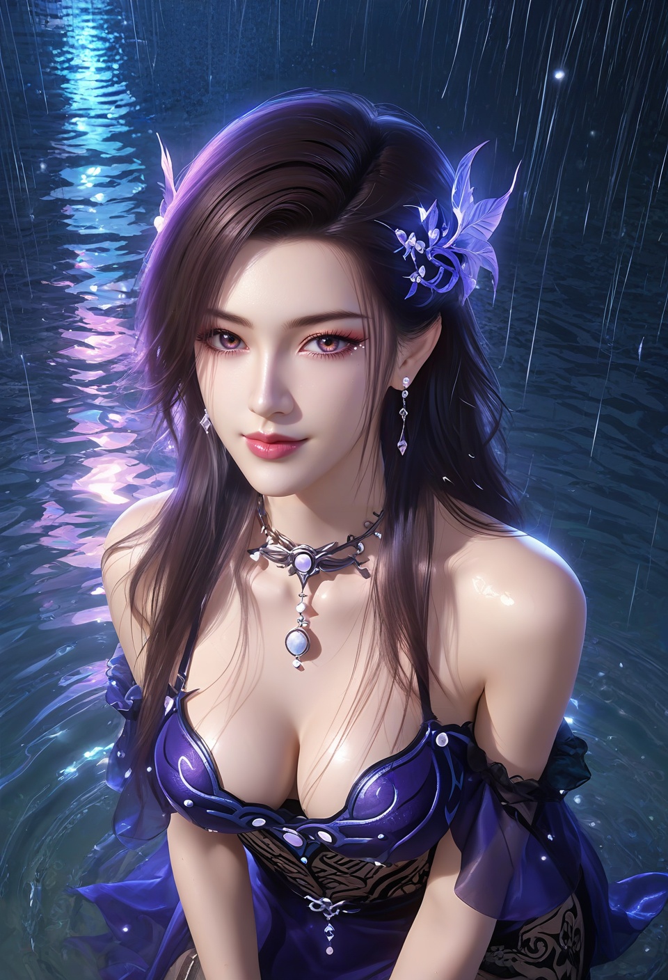 score_9,score_8_up,score_7_up,break.,china,1girl,solo,looking at viewer,(sedimentary layer contrast:1.4@z0.7-1.0),light smile,purple and brown (nm style),1girl,solo,looking at viewer,magic water,facial,ambient lighting,(girl at x0,y1:1.4),fairy,(rain （环境氛围） beyond z0.7:1.6),(neon lights details:1.3@z0.7-1.0),bodysuit,steampunk,looking back,all fours,face,neon lights,vampire,cleavage,china,<lora:LIBv8_2_1:0.2>,<lora:NM_8322女妖:0.8>,nightgown,