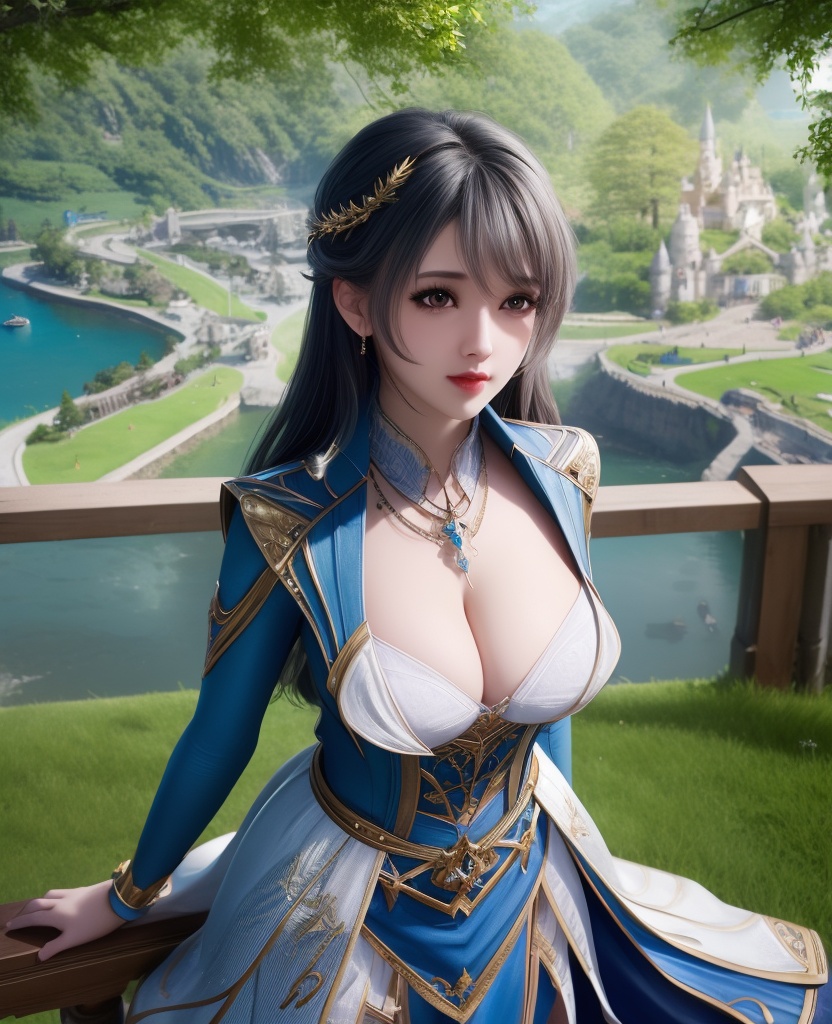 <lora:558-DA-斗罗大陆-王冬:0.8>(,1girl, ,best quality, ),looking at viewer,ultra detailed background,ultra detailed background,ultra realistic 8k cg, ,masterpiece, (( , )),     ,castle,     (hydrokinesis),  (cleavage), (),