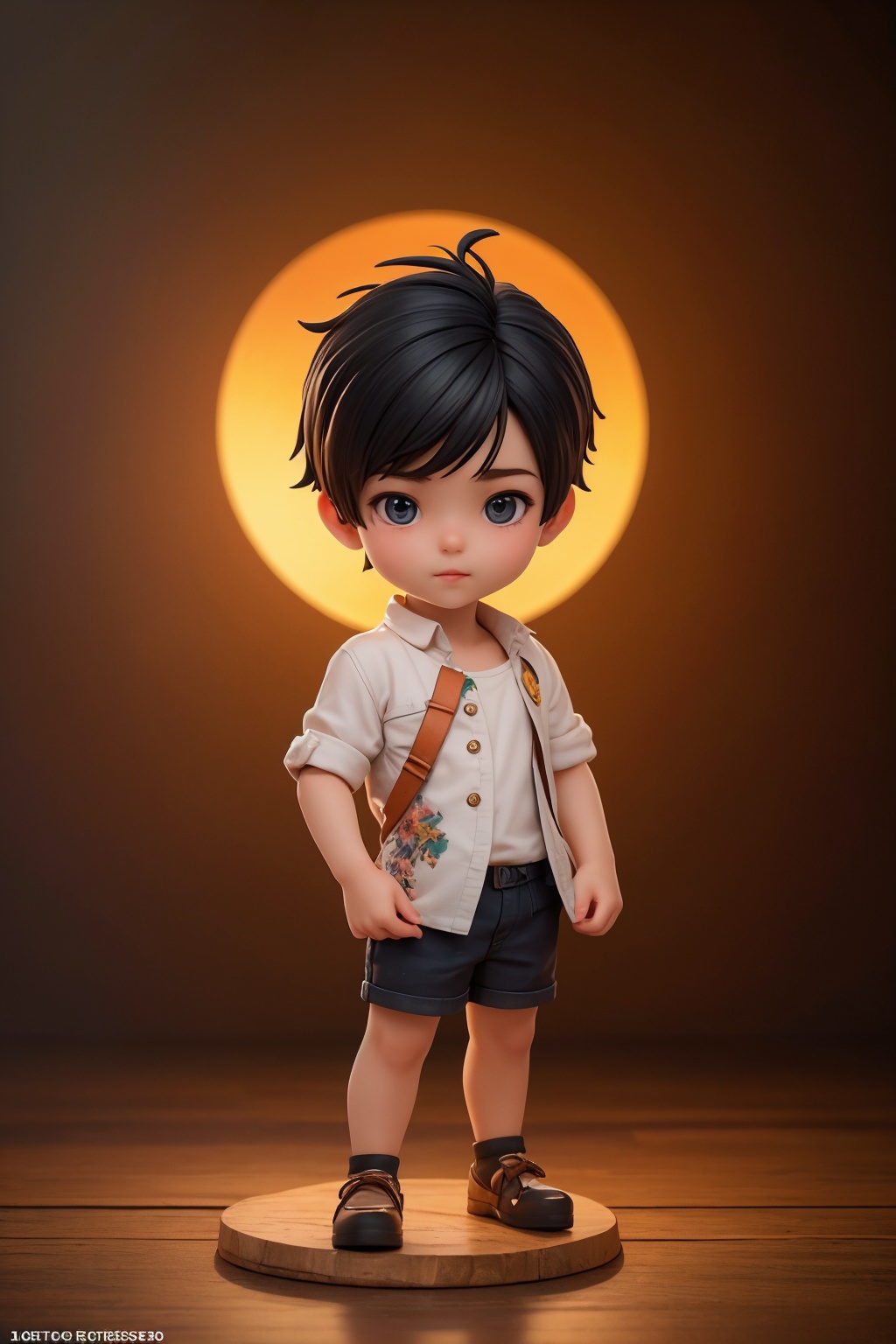 (best quality:1.4),(masterpiece:1.4),(photorealistic:1.4),(Realistic:1.2),(ultra high res, raw photo:1.4),(hdr, hyperdetailed:1.2),(8K:1.2),cinematic photo 1boy,(chibi:1.1),black hair,full body,