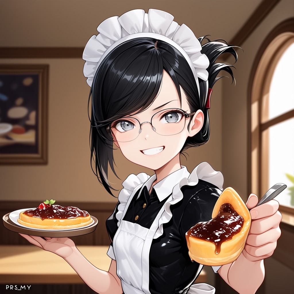 1girl,  black hair,  folded ponytail on Tensor.Art