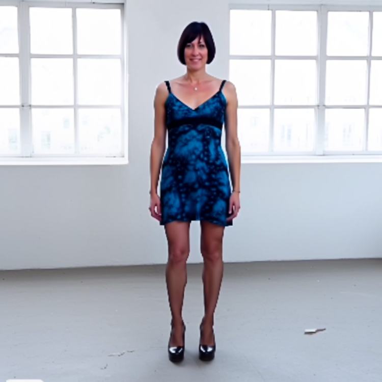 Blue on Black Party Dress by CC Roder on Tensor.Art