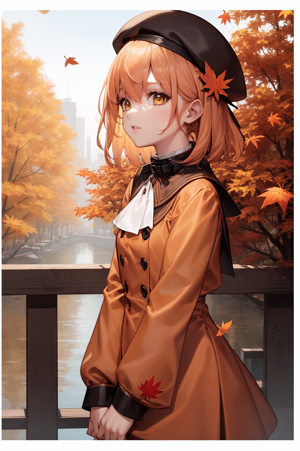 1girl,  ,  autumn leaves on Tensor.Art
