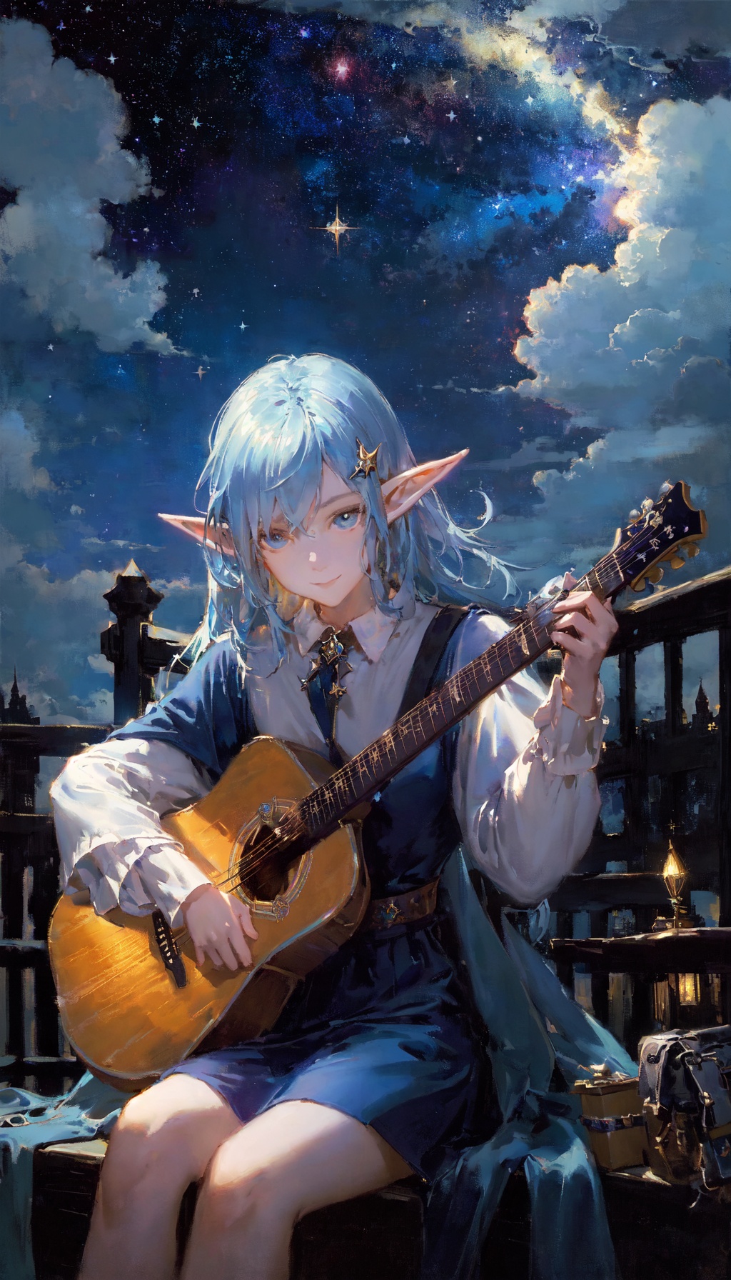 masterpiece,  best quality,  the cloud elf queen busks on the streets of new york on Tensor.Art