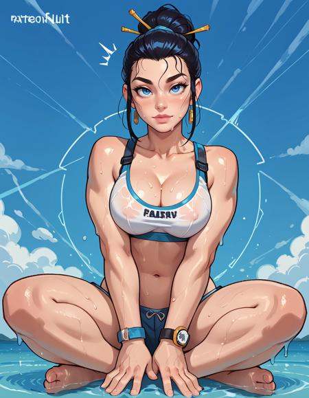 score_9, score_8_up, score_7_up, score_6_up, score_5_up, score_4_up, detailed, best quality, detailed skin, detailed background BREAK sexy girl flirting with viewer, sitting BREAK multiple views, peeping view BREAK girl raised inner eyebrows, girl rolling eyes, BREAK girl with wet black hair, girl with blue eyes, BREAK BREAK