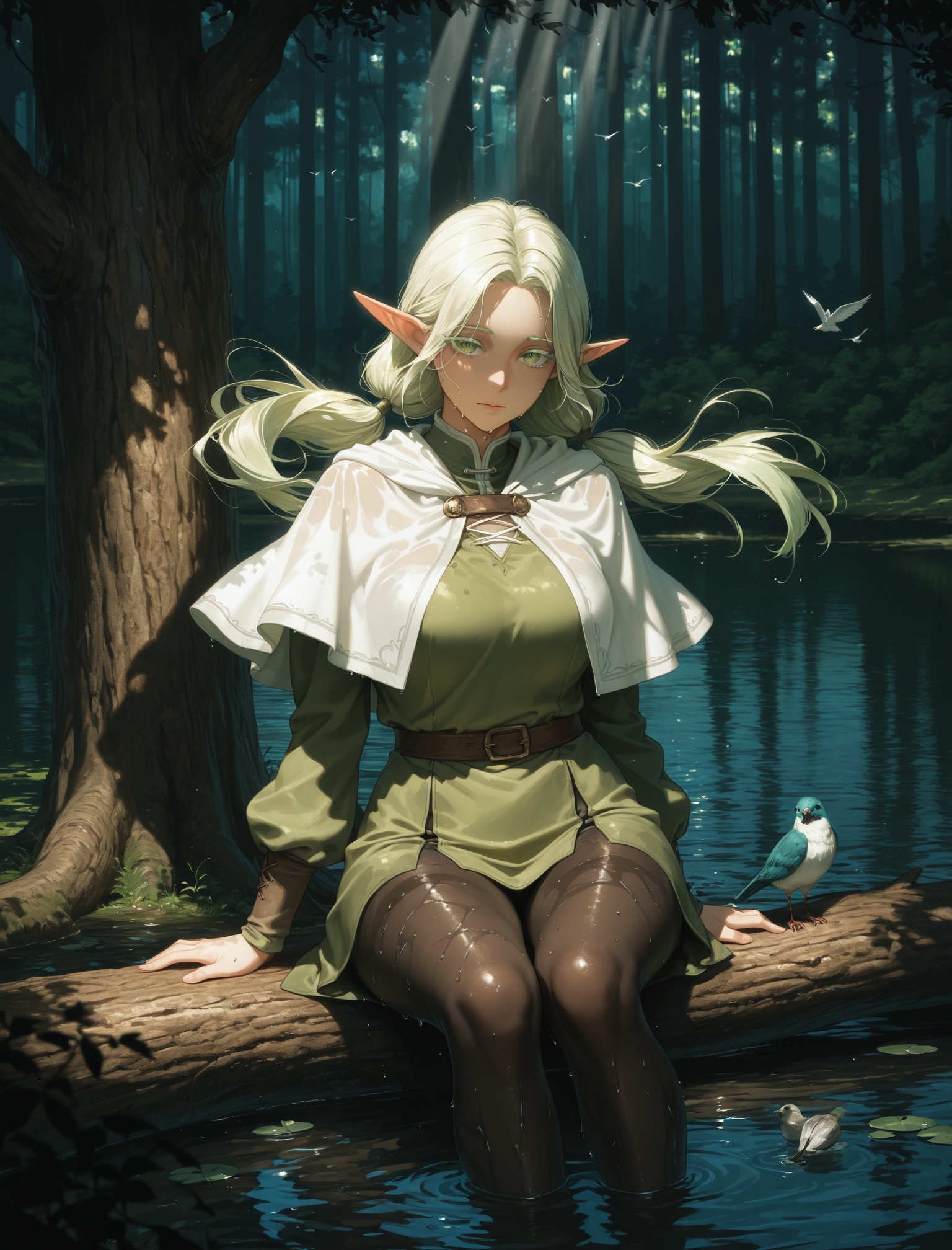 mature female,  solo,  green eyes on Tensor.Art