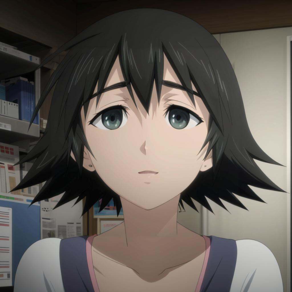 MayuriShiina,  1girl,  black hair on Tensor.Art
