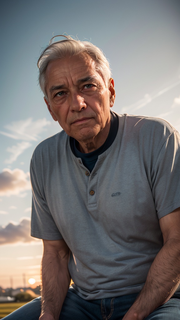 (dynamic angle),  raw photo,  (80yo Old Man) on Tensor.Art