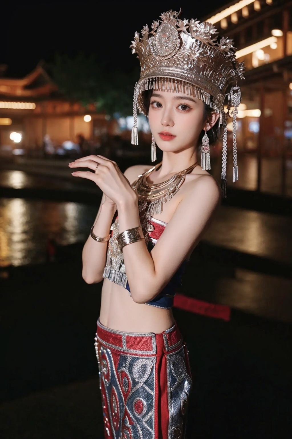1girl,  <lora:YG苗疆服装:0.85>,