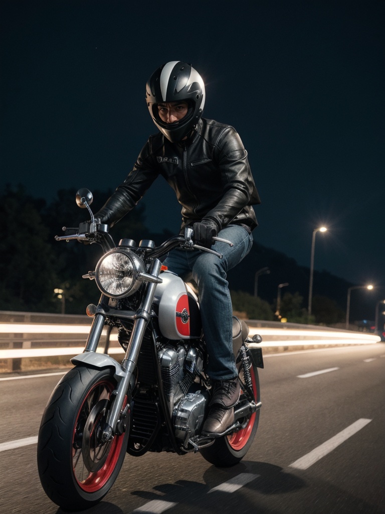 biker with full face helmet riding,  photorealistic,  full body on Tensor.Art