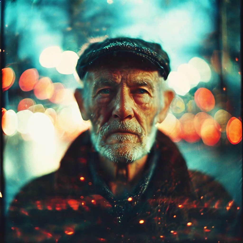 portrait of an old man ,  film,  bokeh on Tensor.Art