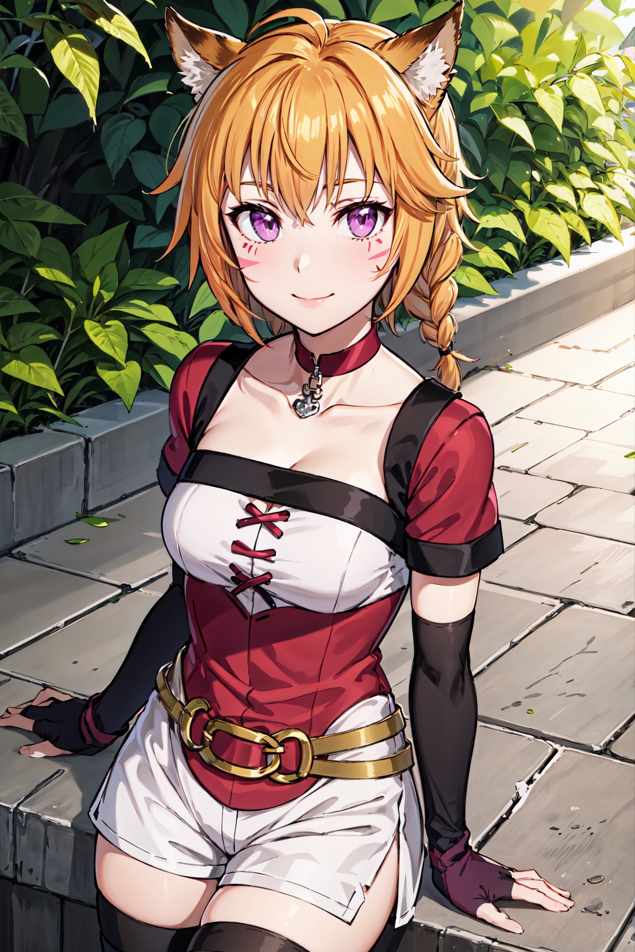 upper body,  def_lyre,  white shorts on Tensor.Art