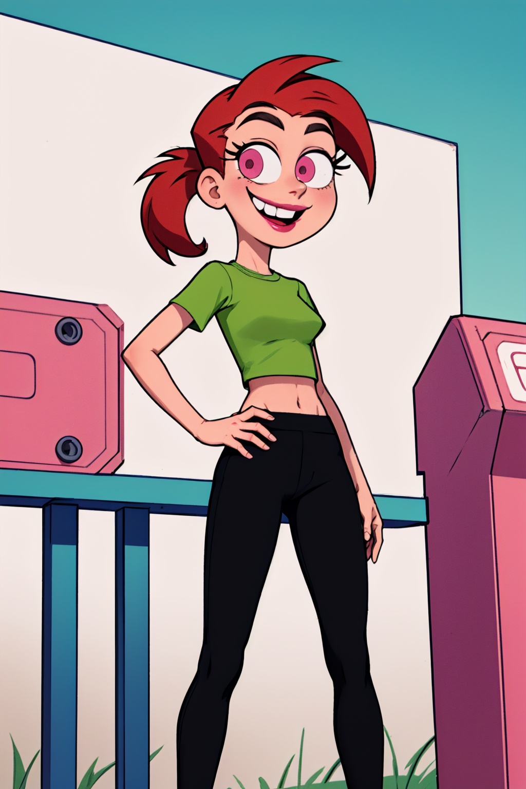 vicky,  ponytail,  lipstick on Tensor.Art