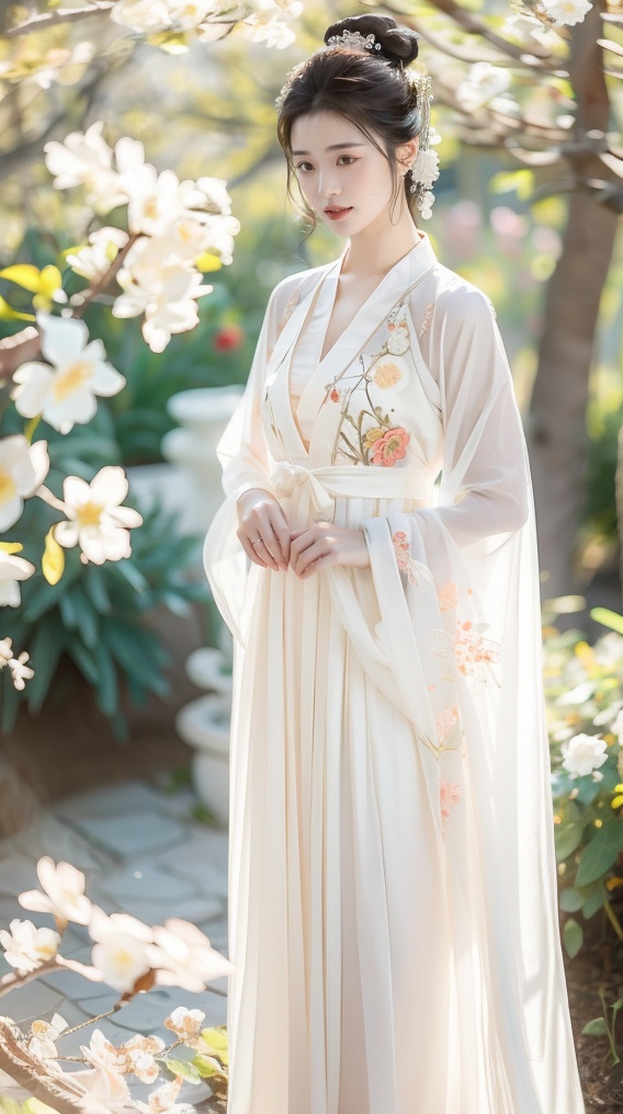 Chinese hanfu,  A gentle girl in ancient Chinese style,  Petite in stature on Tensor.Art