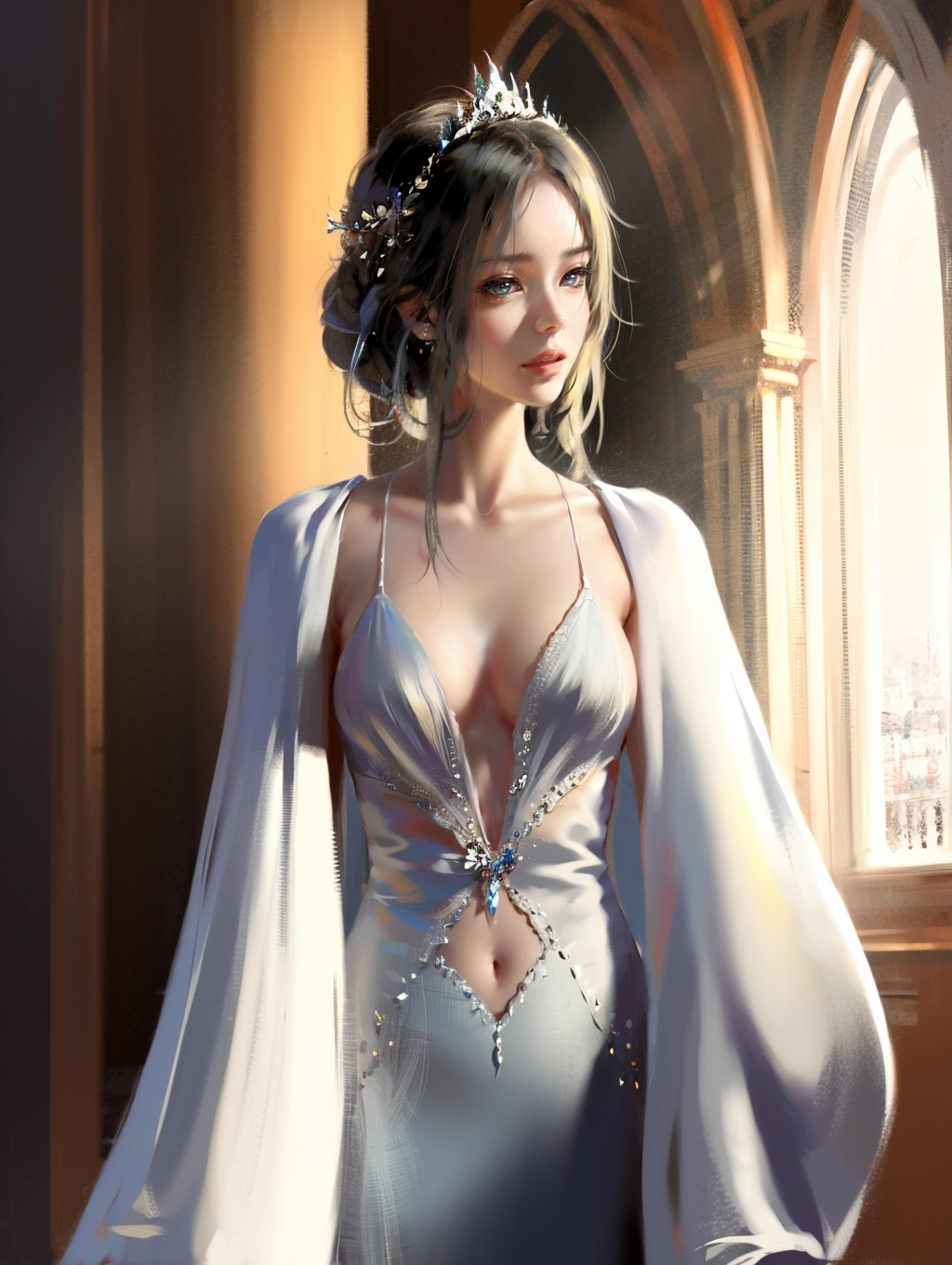 1girl,  evening_gown,  upper_body on Tensor.Art