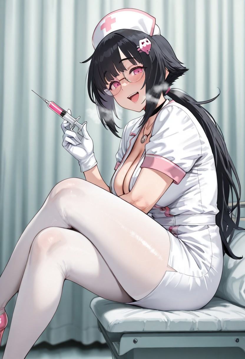 kuu,  pink eyes,  black hair on Tensor.Art