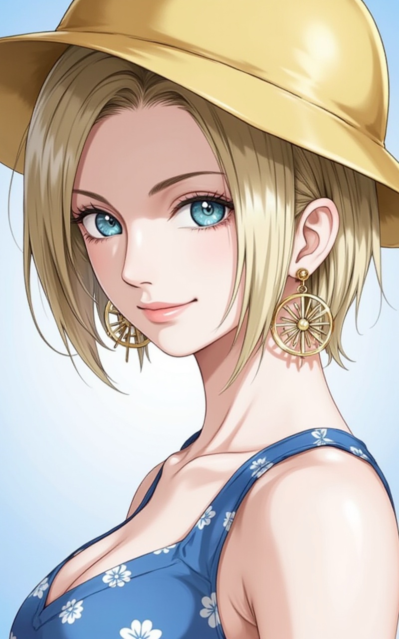 <lora:米琪塔8:1.2>,miqita,blonde hair,blue eyes,short hair,hat,solo,earrings,jewelry,blonde hair,1girl,hat,blue eyes,short hair,6,cover,simple background,gradient background,close-up details,outstanding style,adding a touch of dimension to your images without compromising details,close-up,lvjing,<lora:油画唯美滤镜15:0.3>,baoshi,<lora:DJ滤镜_2.5D版:0.3>,lvjing,