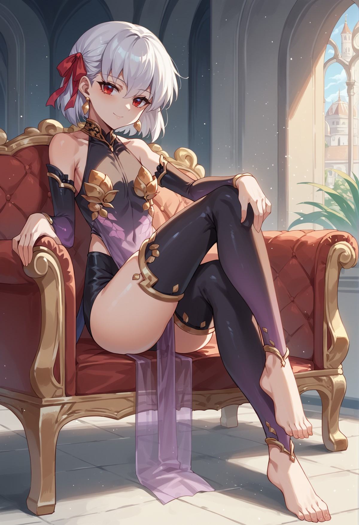 1girl,  small breasts,  short hair on Tensor.Art