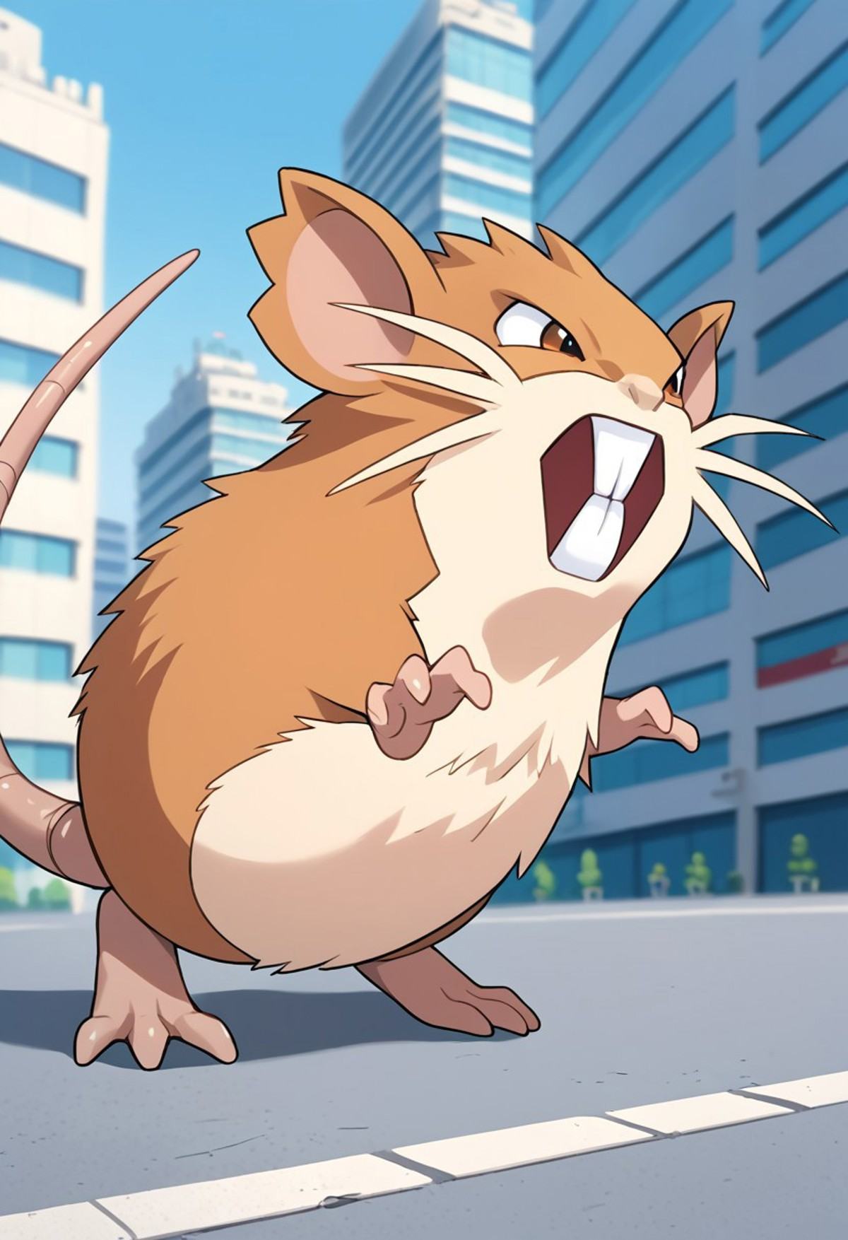 solo male,  raticate,  feral on Tensor.Art