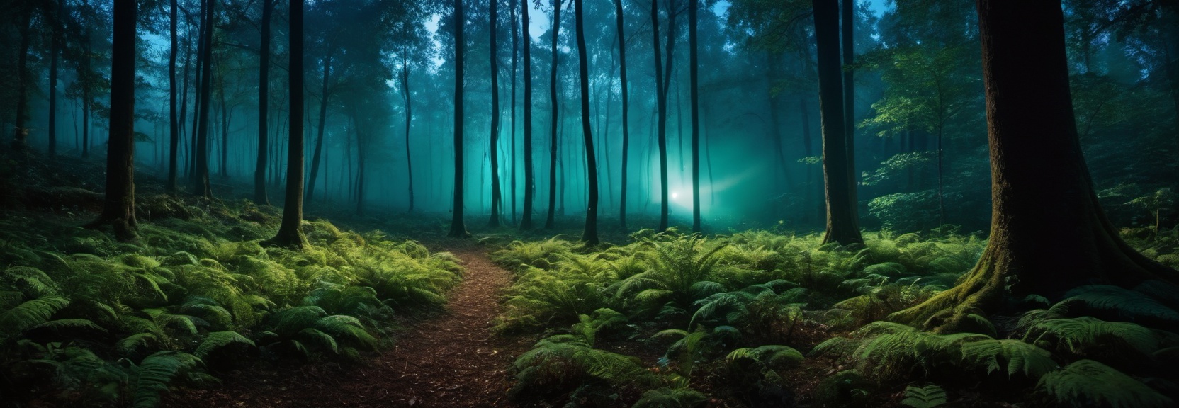 cinematic photo photograph,  landscape of a Virtual Nightclub and Mystical forest clearing,  Controversial on Tensor.Art