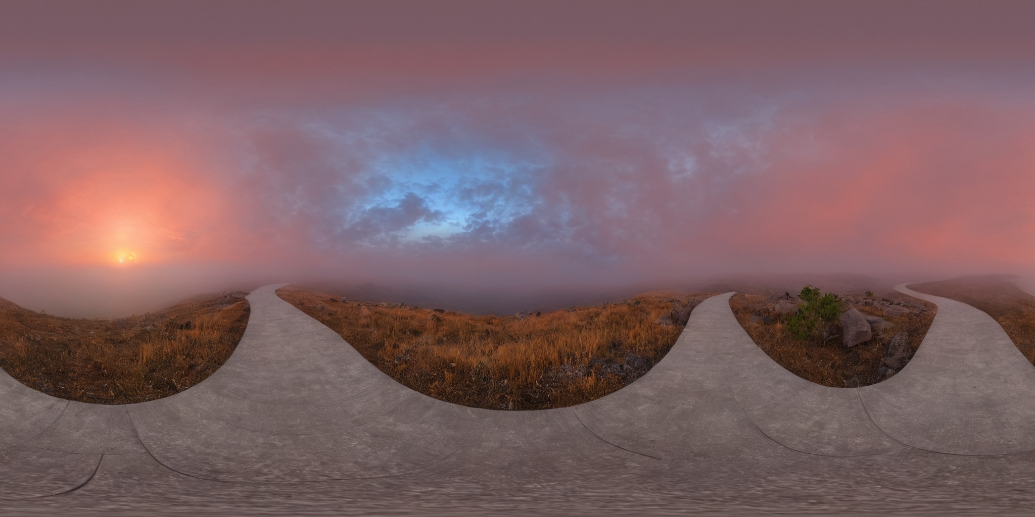 360panorama,Centered Horizon,No seams,<lora:HMSGXL_epoch_9:1>,A Sun,HDR,perfect anatomy,highly detailed,colossal canyon that is shrouded in mystic fog (natural:1.4) aura wild force,sunset,mystical sky,glowing,dazzling,shine,translucent,evil aura,RedGlitter,swirling ink,zavy-chnsdrgn,SK_Fantasy,<lora:光影XL:1>,