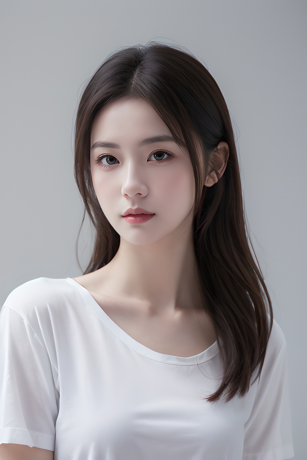 <lora:0809_01:0.7>,simple background,white_shirt,, 1girl,realistic,masterpiece, best quality, photorealistic, HDR,detail