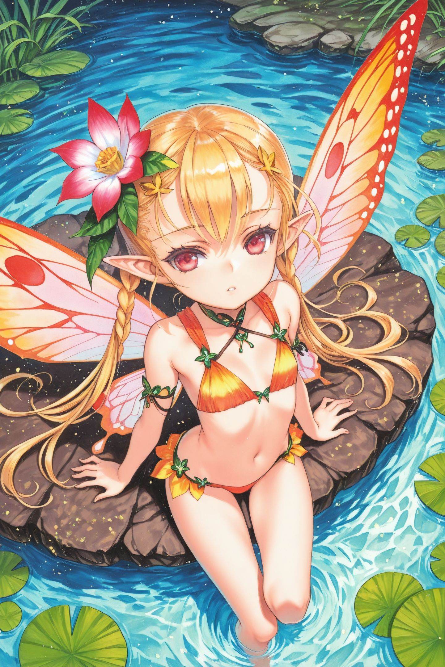 1girl,  blonde hair,  flat chest on Tensor.Art