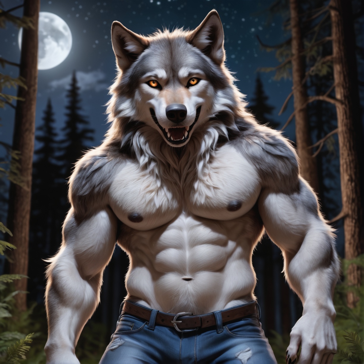 photo closeup,  best quality,  anthro male wolf on Tensor.Art