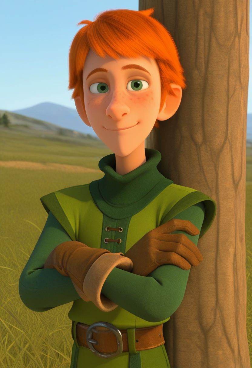 justin,  1boy,  orange hair on Tensor.Art