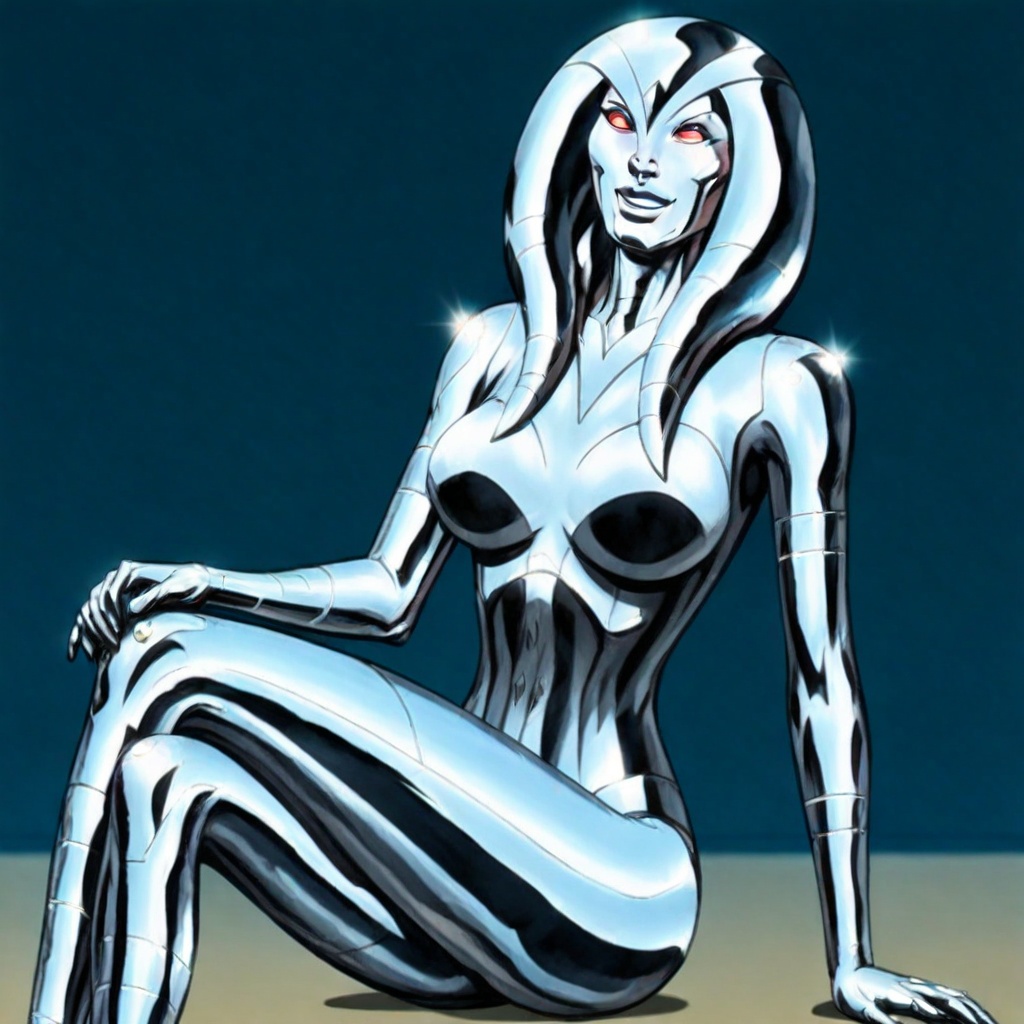 jocasta \(marvel\),  metal hair,  red eyes on Tensor.Art