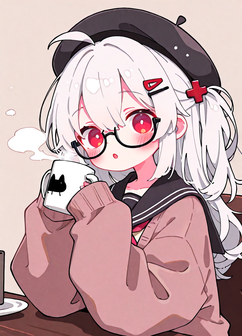 1girl,  solo,  sleeves past wrists on Tensor.Art