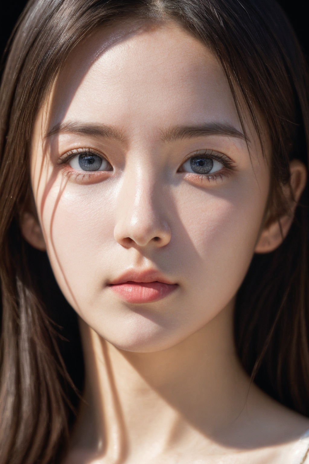 (8k, RAW photo:1.2), (realistic, photo-realistic:1.4), (extremely detailed), (detailed face:1.4), (beautiful detailed eyes:1.2), girl, upper body, dramatic lighting, realistic, dress, simple background,