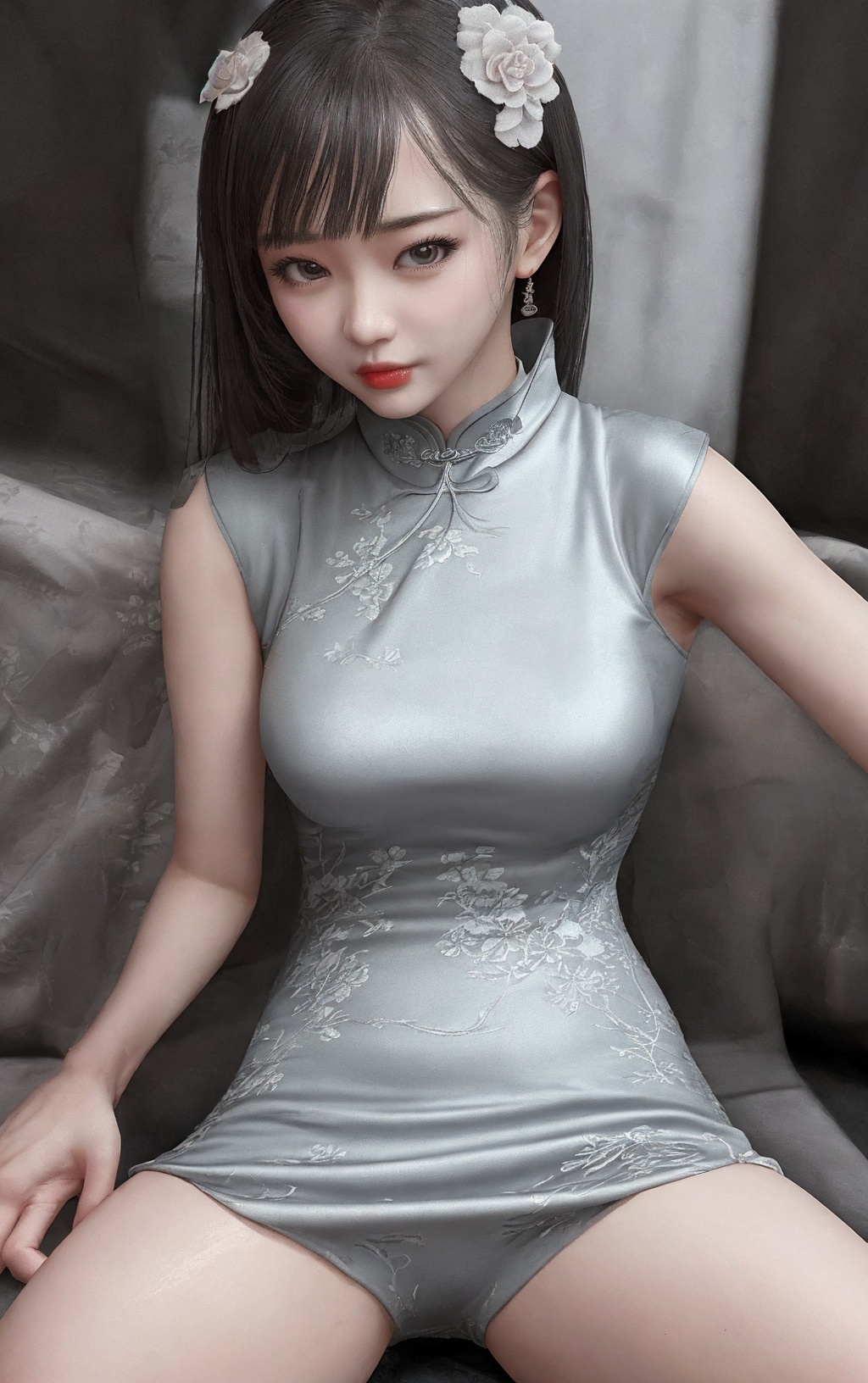 1 girl,  Dressed,  Grey on Tensor.Art