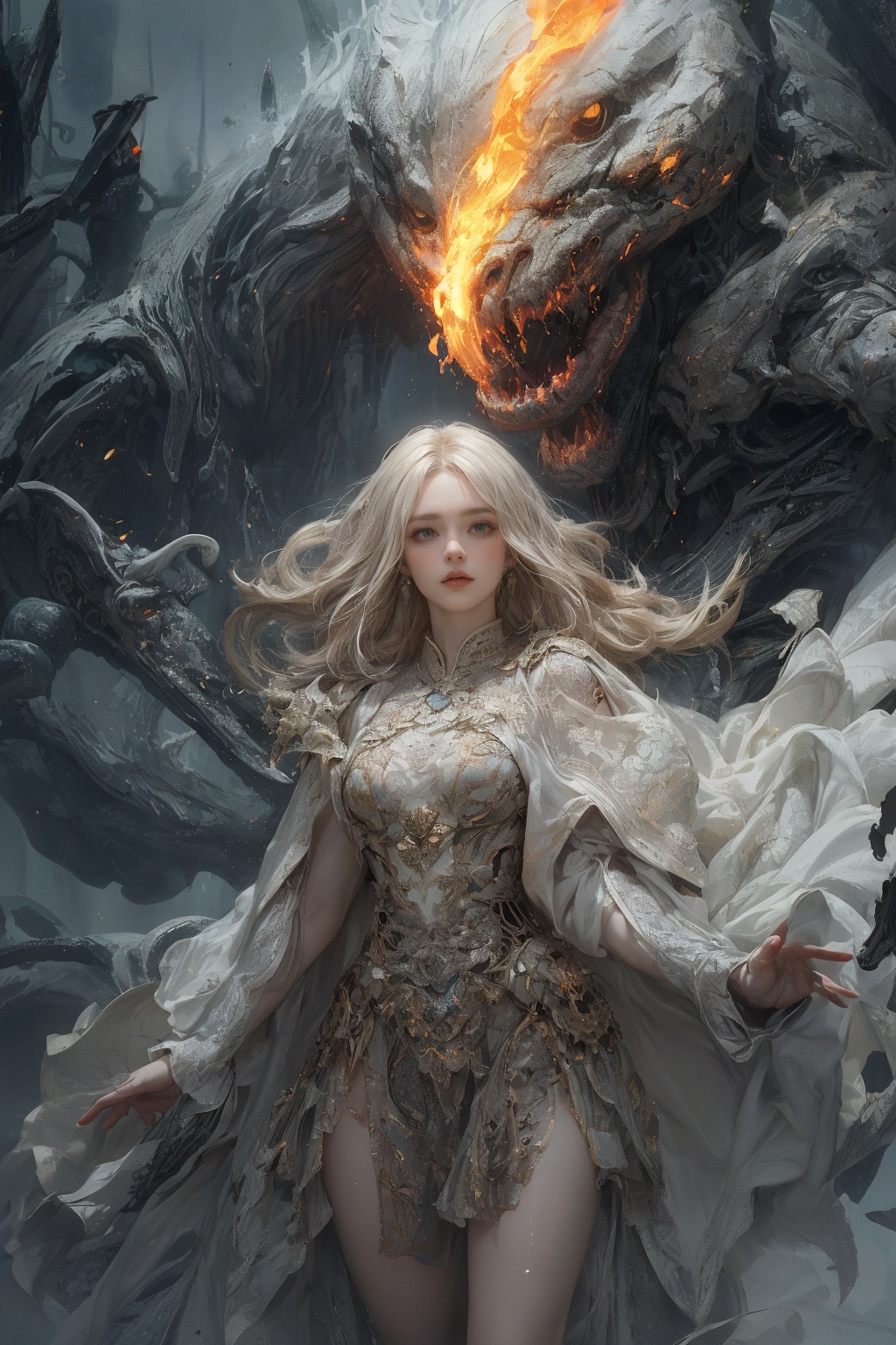 fierce flames,  extremely fine detail,  depth scene by 老法师不在家 on Tensor.Art
