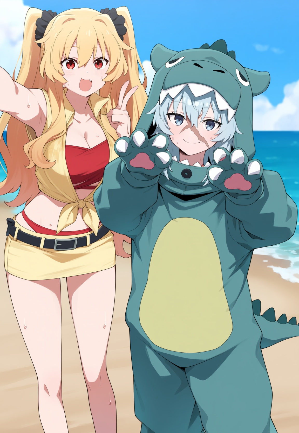anime coloring,  anime screencap,  2girls on Tensor.Art