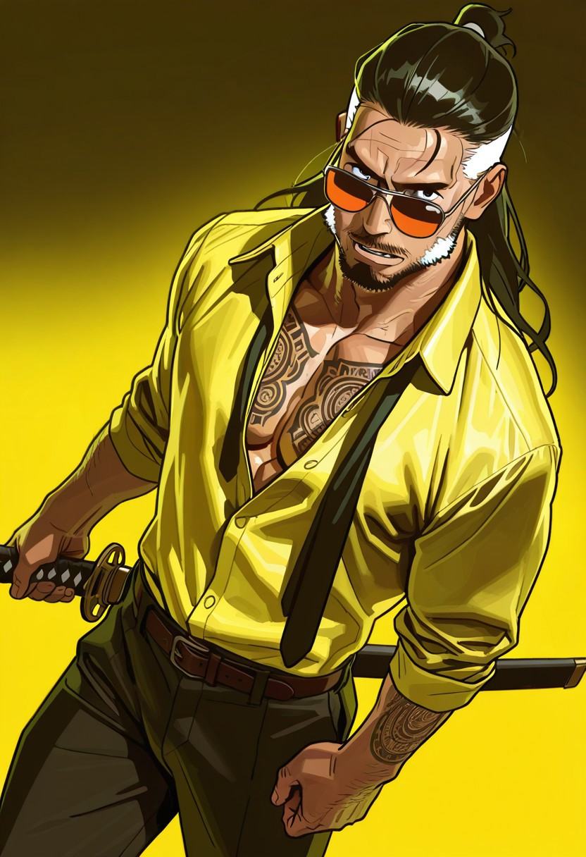 facial hair,  older man,  long hair on Tensor.Art