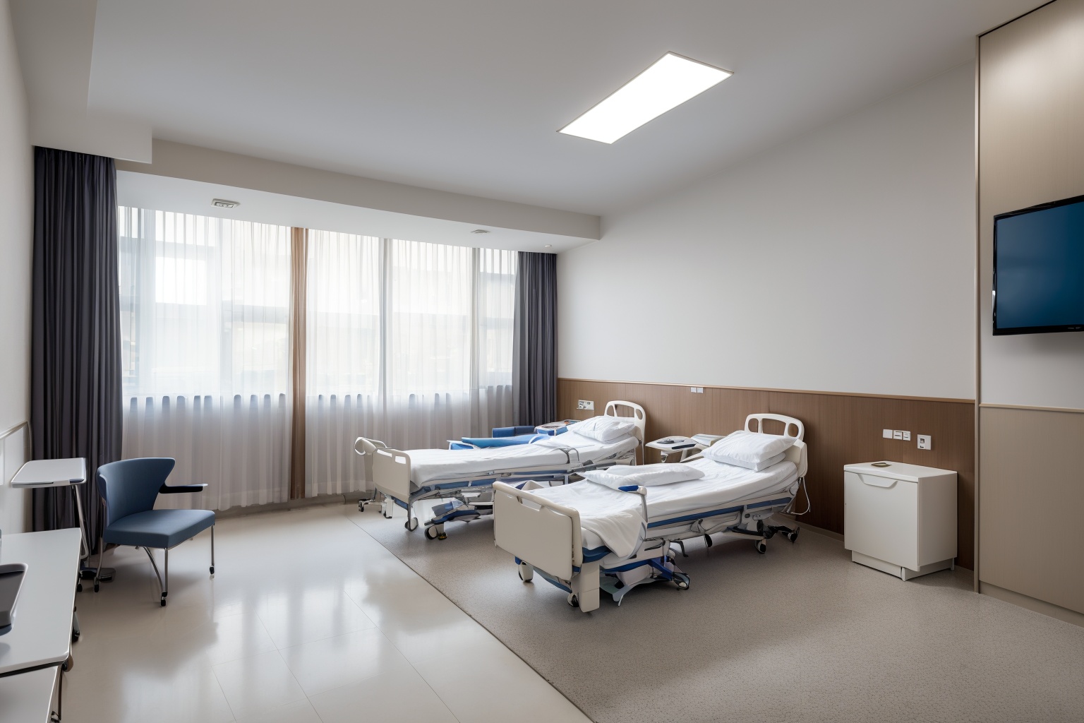 hospital interior design,hospital,ward,multiple beds,bed,