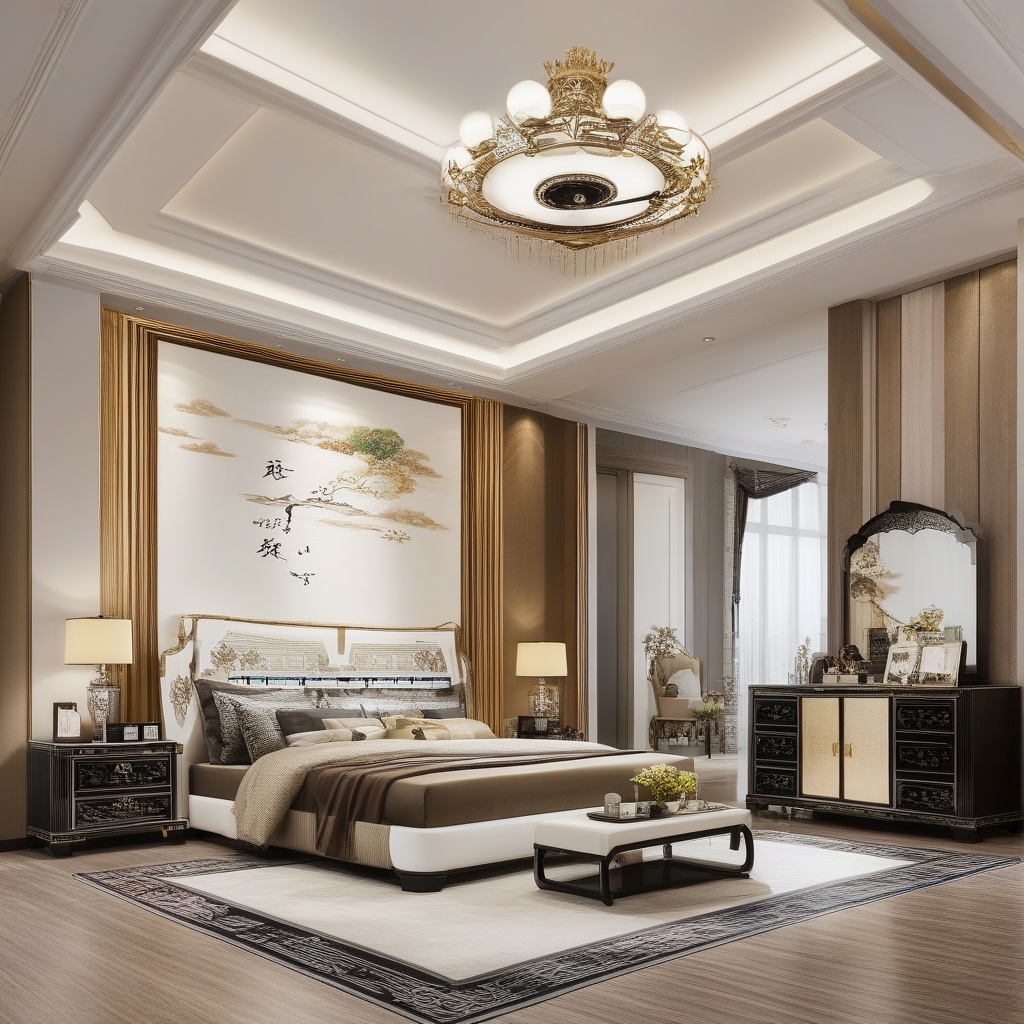 masterpiece,best quality,HD,High Quality,<lora:new china style-000006:0.6>,new china style,no humans,bedroom, bed, 