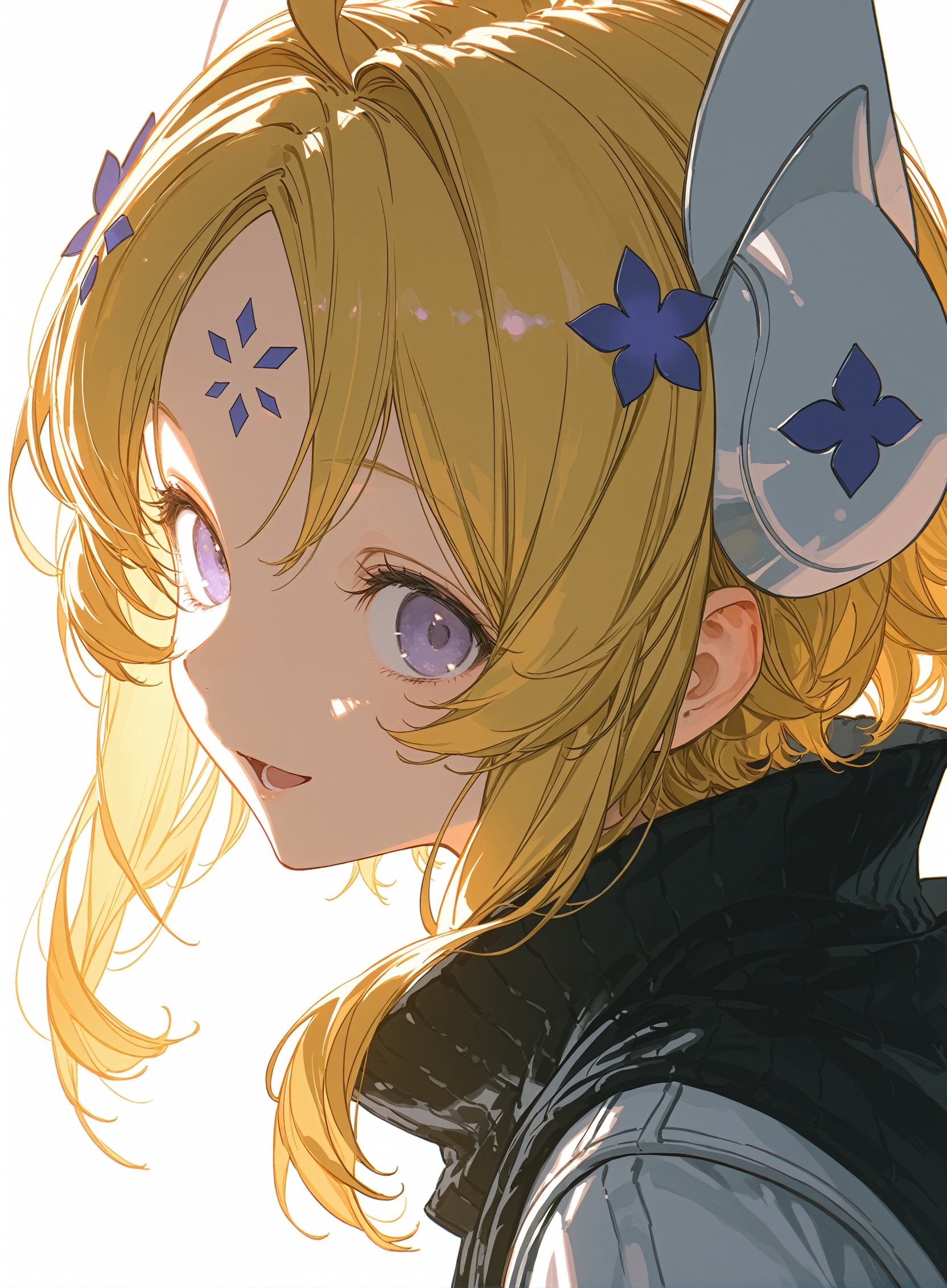 rtist:miv4t,(artist:yoneyama mai:0.8),(artlist:betabeet:0.8),(artist:rella:0.6),(artist:wanke:0.6),(artist:xilmo:0.6),masterpiece,best quality,amazing quality,newest,3::close-up ::,upper body,white background,open eyes,looking at viewer,light smile,open mouth,staring at viewer,short hair,from side,human ear,tareme,Dogmatika Ecclesia,